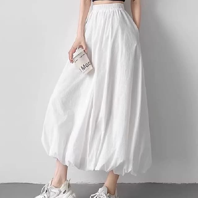 Korean style large size white bud skirt tutu skirt