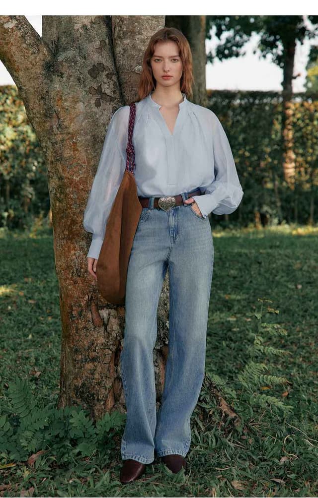French Lyocell Tencel long-sleeved shirt
