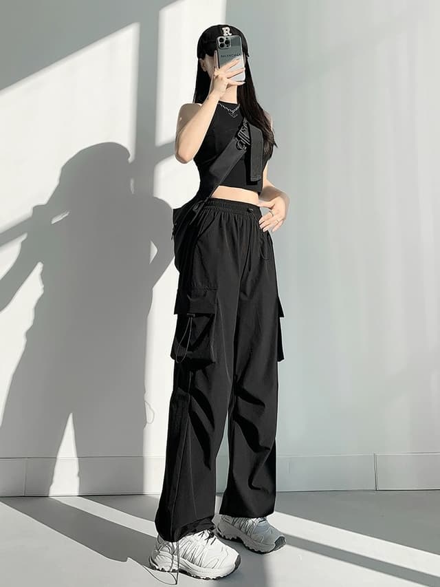  Summer large size new assault summer thin hiking wide-leg pants