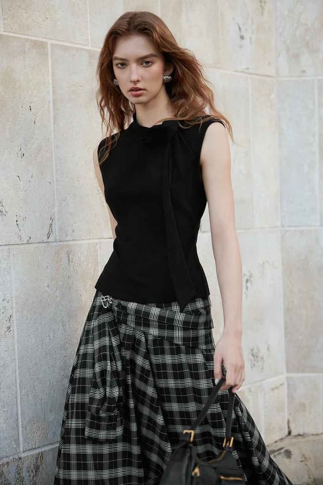 Small stand collar camisole vest for women 