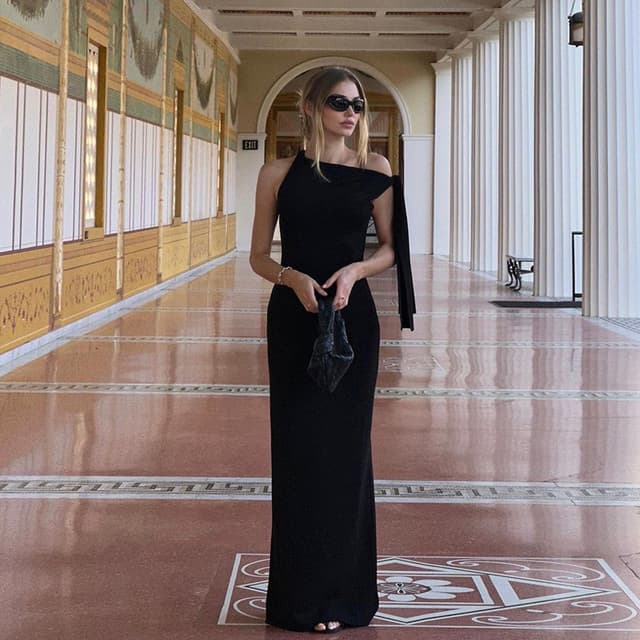  Casual Sexy Off-Shoulder Comfortable Slim Fit Sleeveless Bodycon Dress