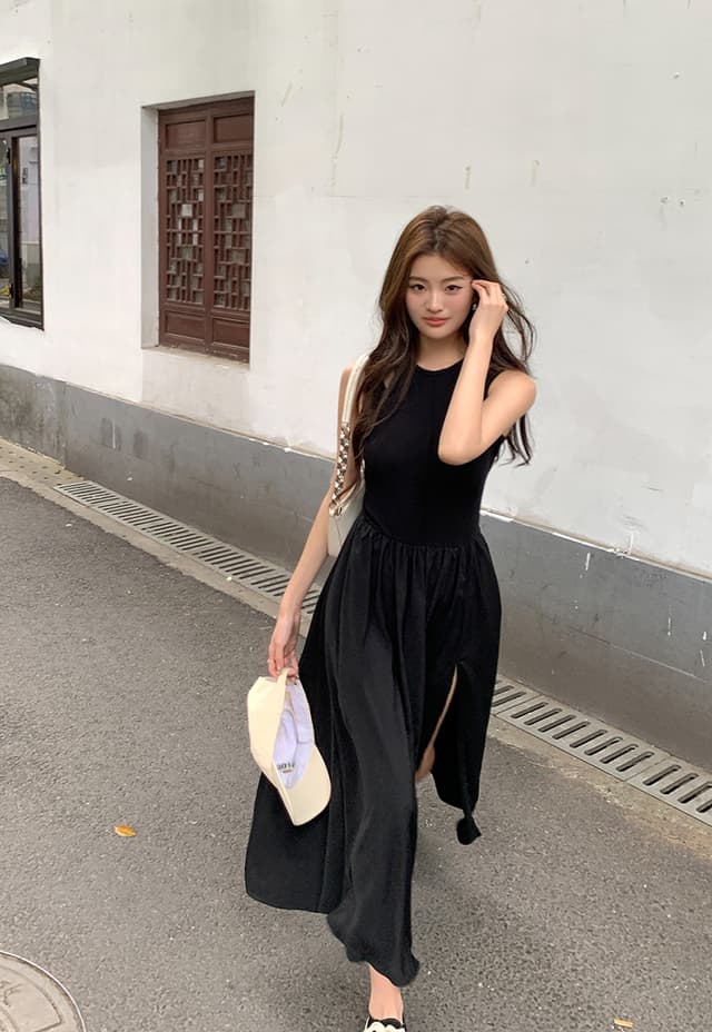 Spring and summer long skirt vest dress 