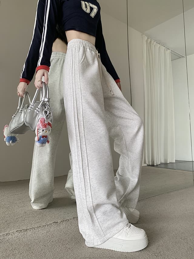 Autumn ins loose casual high waist American straight pants