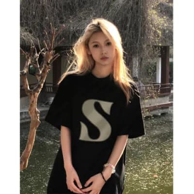 American retro short-sleeved t-shirt for women