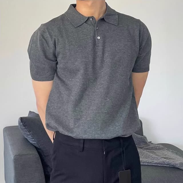 Summer Thin Men's Slim Casual Polo Shirt Korean Style Fashion T-Shirt