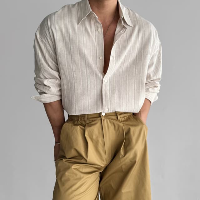 Polo Shirt Shirt Lapel Cardigan Long-Sleeved Men's