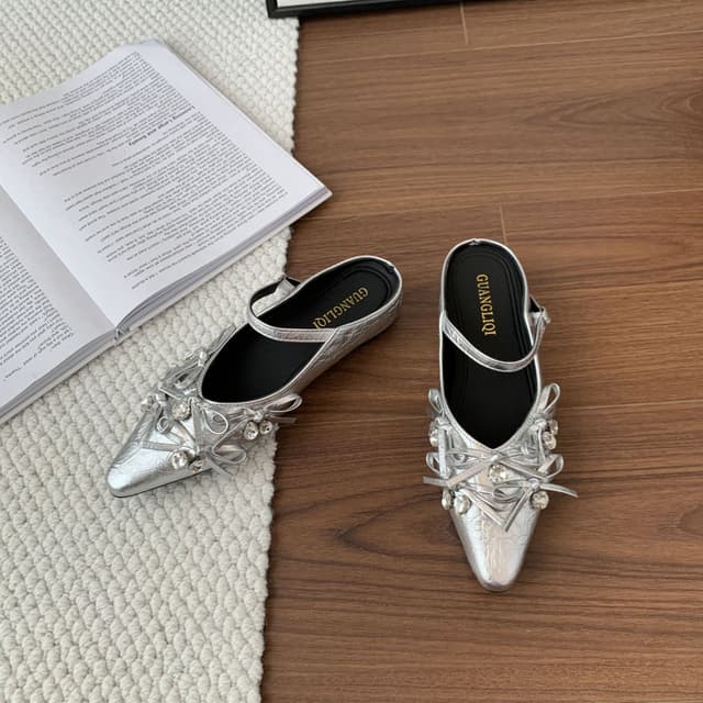 New fashion rhinestone bow height-enhancing slippers