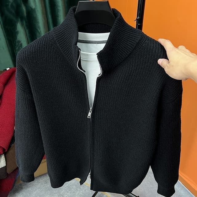 Autumn and Winter Explosions Slim-fit Jacket Men's Vertical Collar Half-height Outer Wear